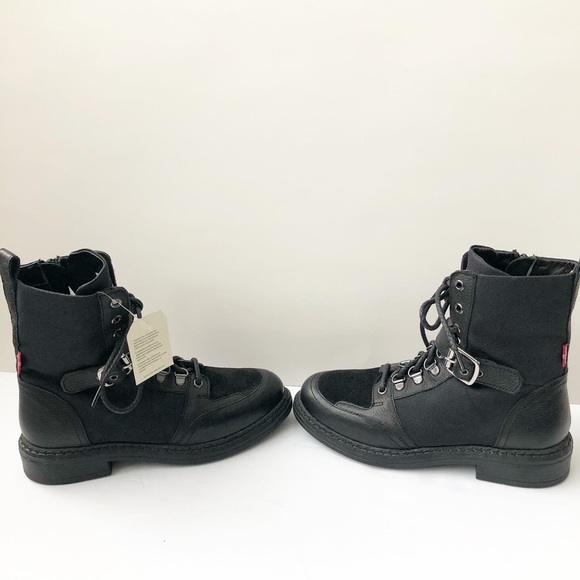 Levis black military style ankle boots - Picture 3 of 7